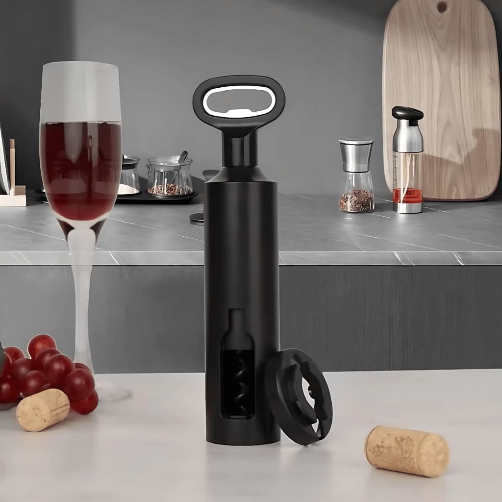 Abridor De Vinho Saca Rolhas Manual Com Cortador De Lacre Garrafa Tampinha