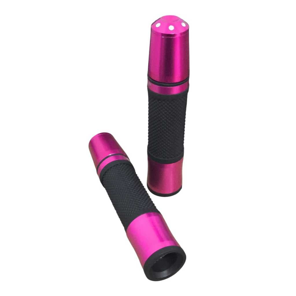 Manopla Roxa/Rosa Com Peso Longo Moto Esportiva Aluminio Tipo  Universal 22mm
