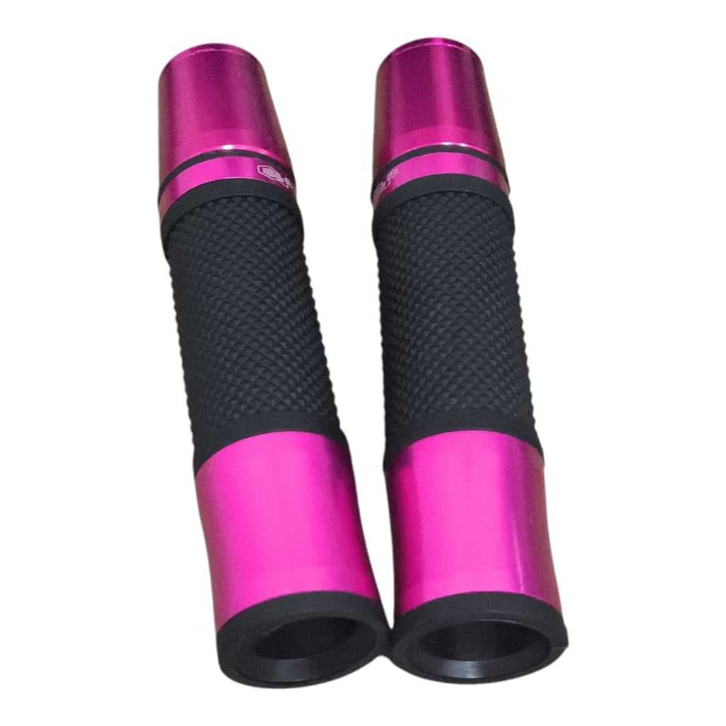 Manopla Com Peso Longo Rosa Roxa Moto Esportiva Alumínio Tipo Universal 22mm