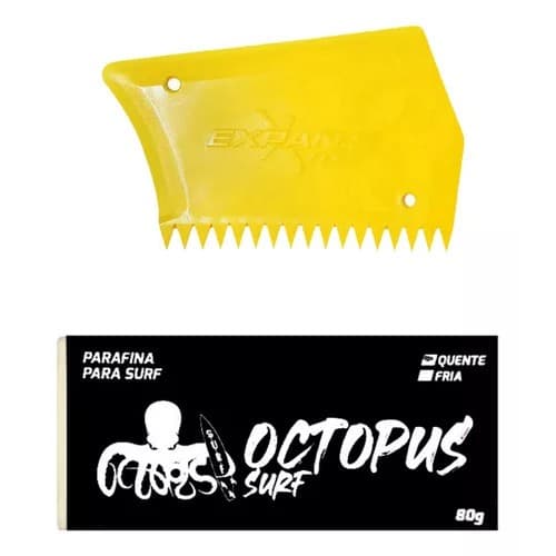 Parafina Surf + Raspador De Parafina - Parafina Octopus Surfing 80g