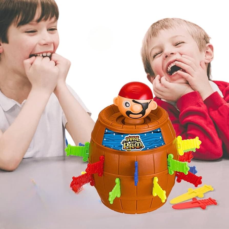 Pula Pirata Salta Barril Brinquedo Espadas Médio Infantil  Educativo Crianças Adultos Diversão