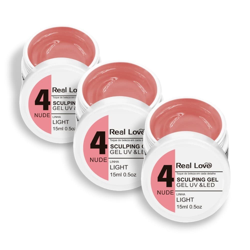 Kit Unha De Gel Real Love Light Xd 15gr 3 Unidades Alongamentos