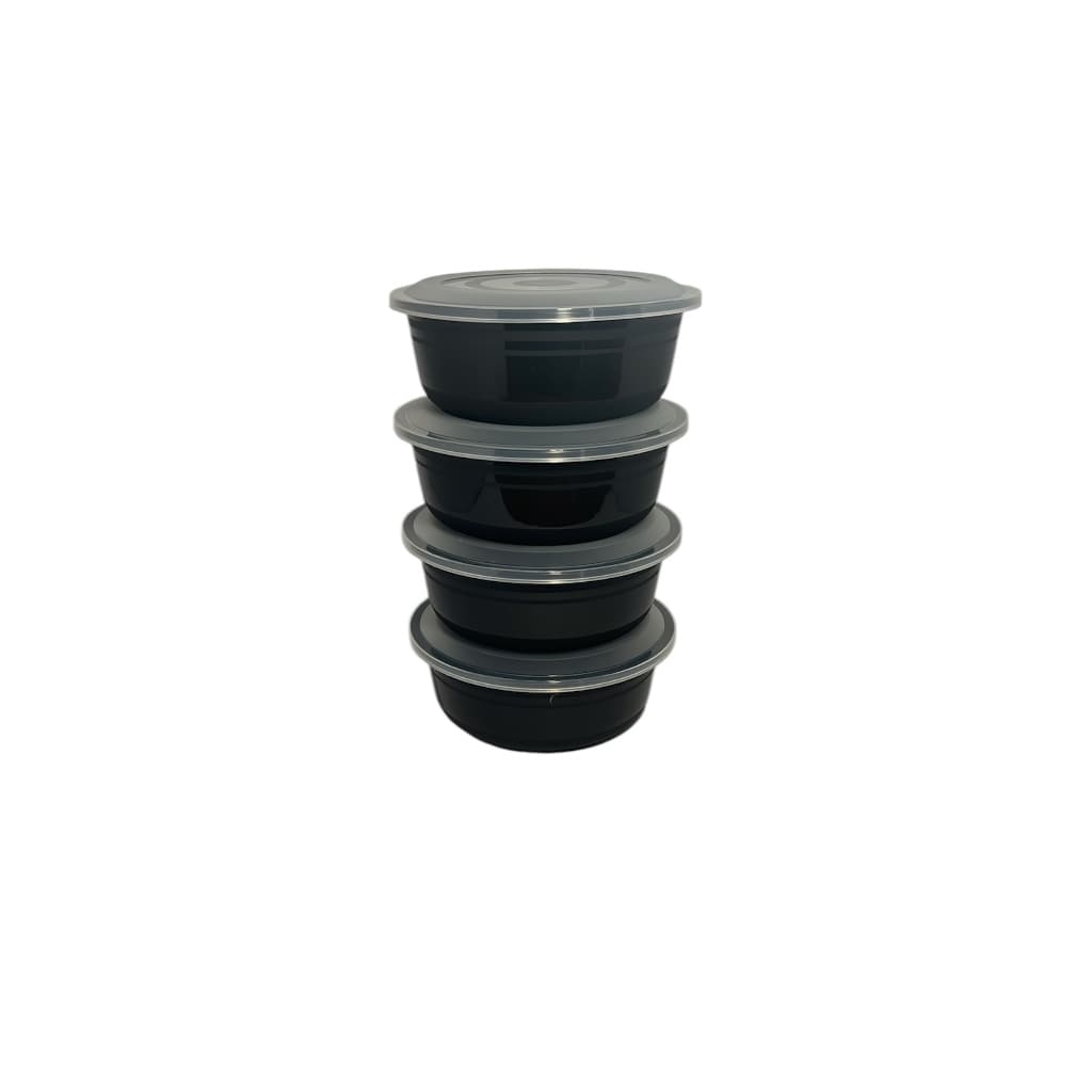 Kit 4 potes Redondo 1,3 L Preto, próprio para armazenamento de alimentos!
