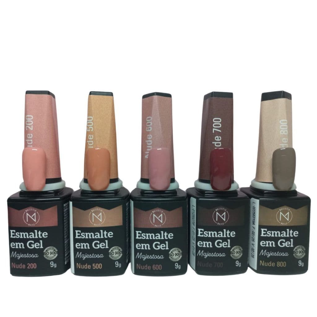 Kit 05 Esmaltes Em Gel Tons De Nude - Majestic Nails