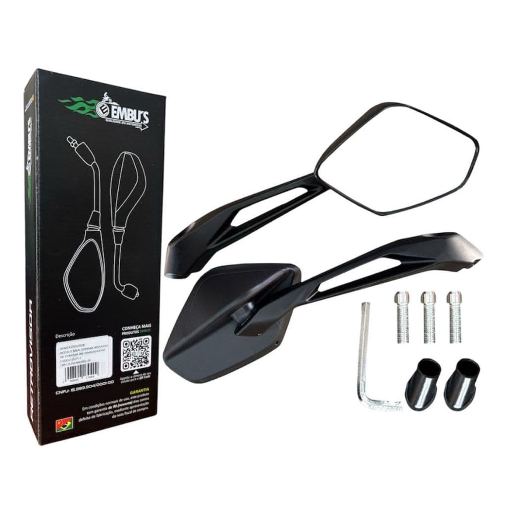 Retrovisor Bajaj Dominar 400 Comp.  c/ Honda e Yamaha