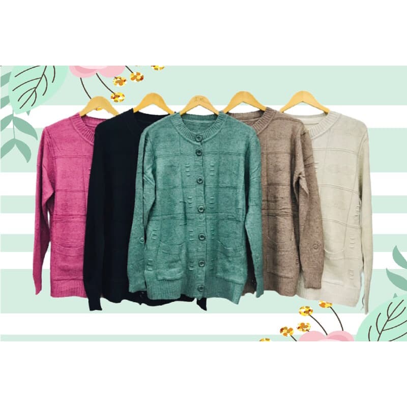 Blusa de Frio Cardigan de Botões com Bolso  M175