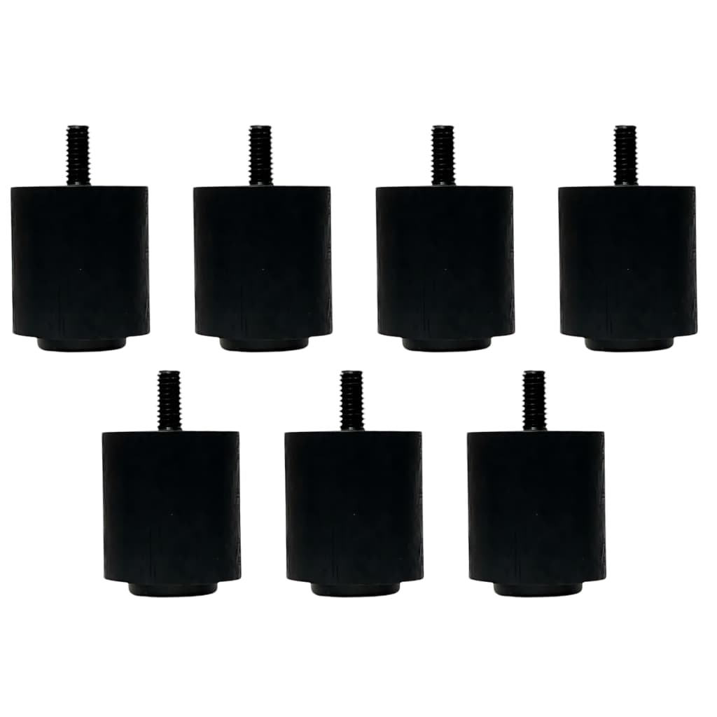 Kit de 7 pés para cama Box de 4 cm altura madeira cor preto