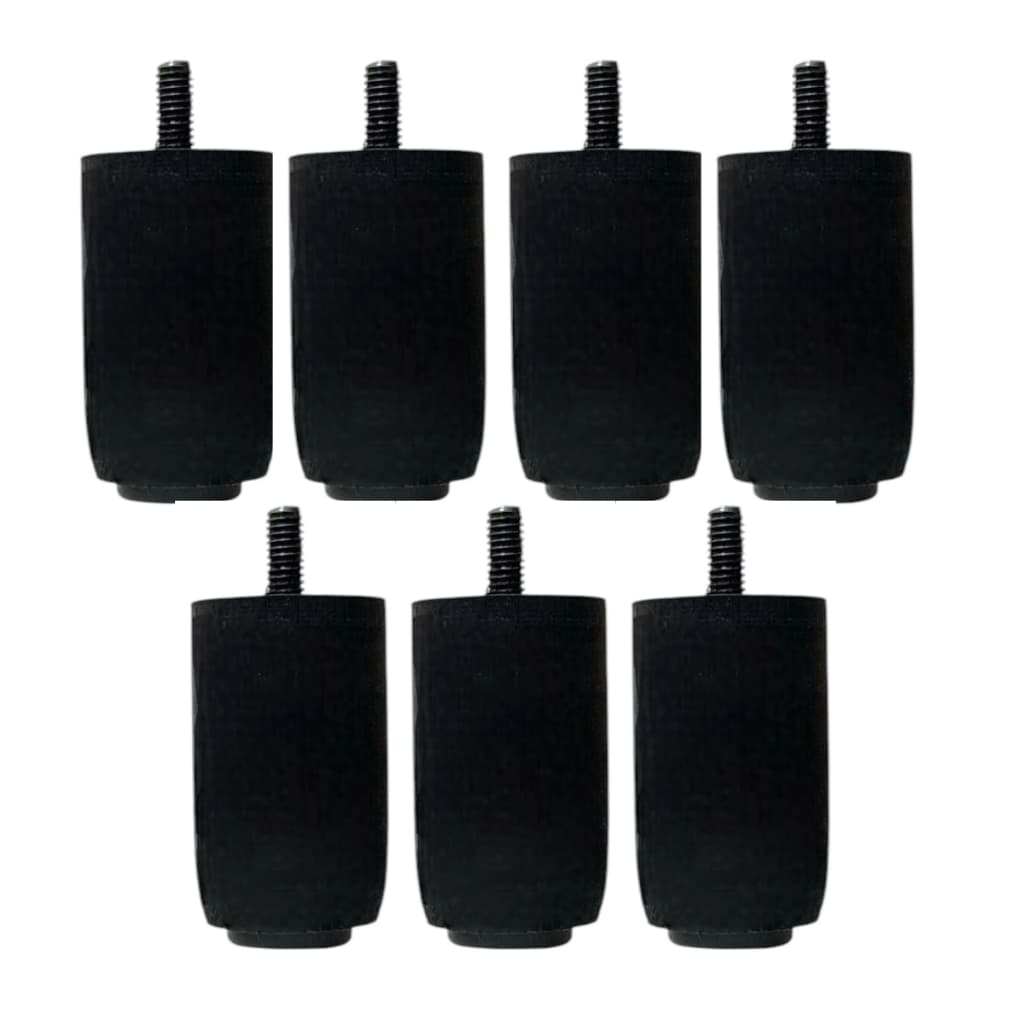 Pés De Cama Box Ou Báu Com 7cm Preto Madeira Maciça 7 Und