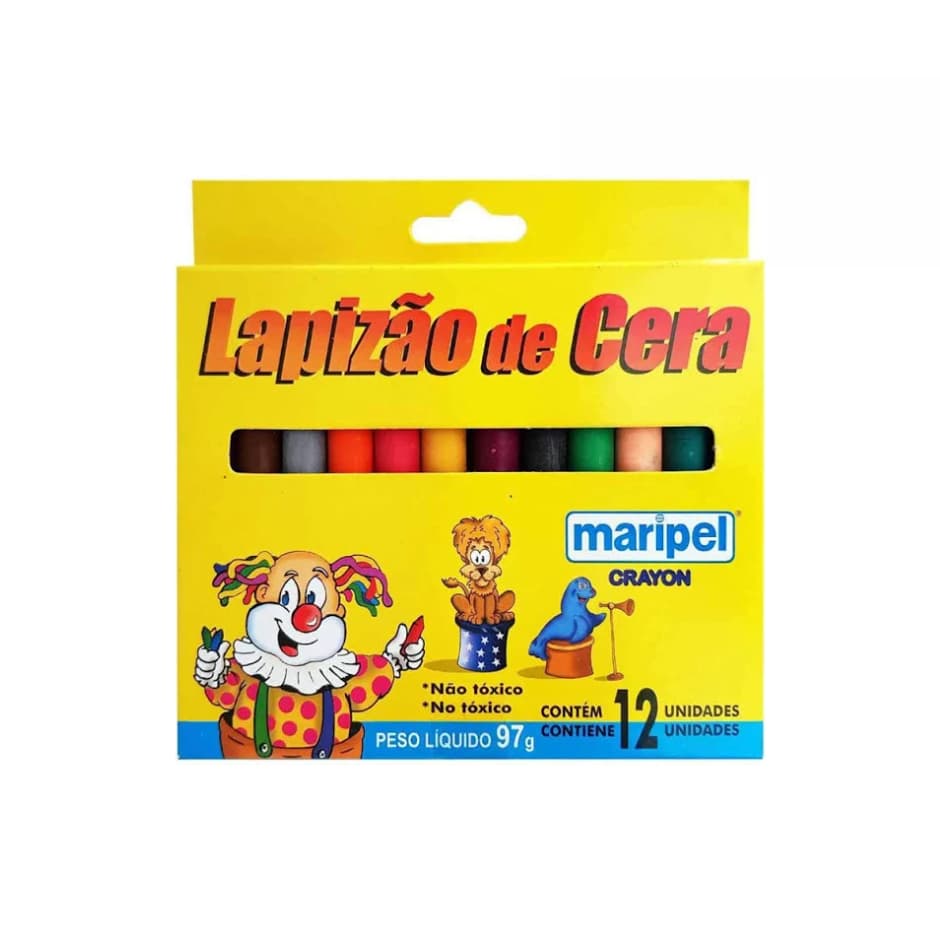 GIZ LAPIZÃO DE CERA 12UNIDADES, 97G, MARIPEL