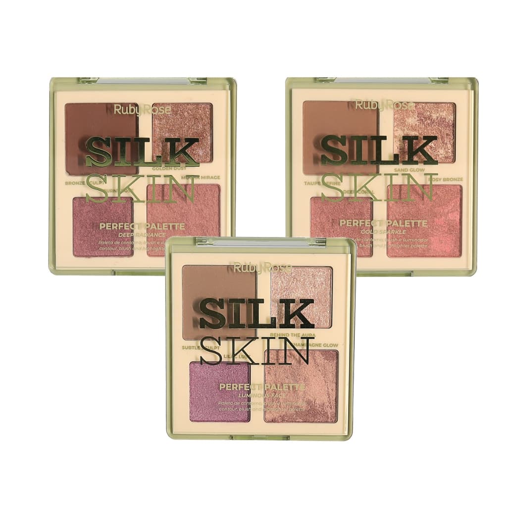 Silk Skin Perfect Palette Paleta de Contorno, Blush e Iluminador Perfect Blend by Ruby Rose