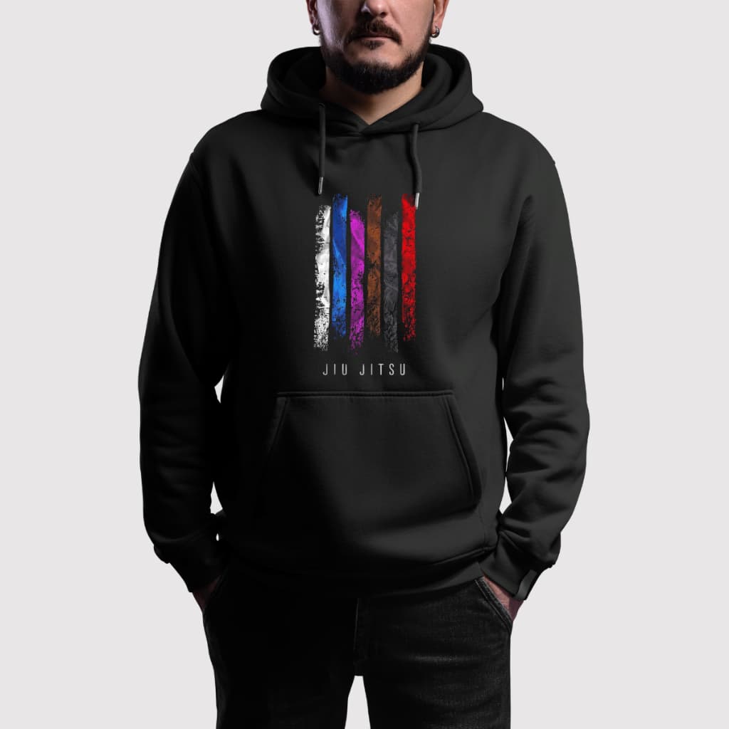 Moletom Unissex Moleton Canguru Blusas de Frio Casaco Fechado Estampado Jiu Jitsu
