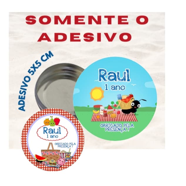 Adesivos Personalizados festa aniversario  formiguinha piquenique 5x5cm  fazemos qualquer temas