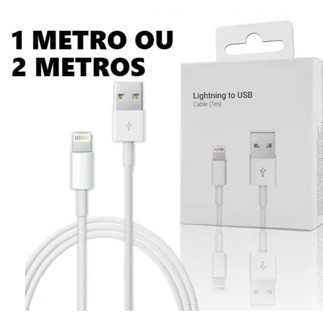 Cabo Carregador Usb Turbo para iPhone IOS de 1M ou 2M Cabo com Carregamento Rápido Compatível Iphone