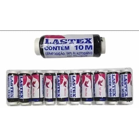 Lastex (10 MTS)-Pct C/10 Unidades Branco e Preto e Marrom (Entrelace Mega Hair)