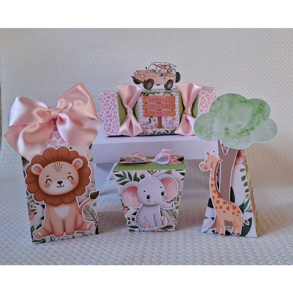 Kit Pegue e Monte Personalizados Safari - menino ou menina - kit para festa aniversário