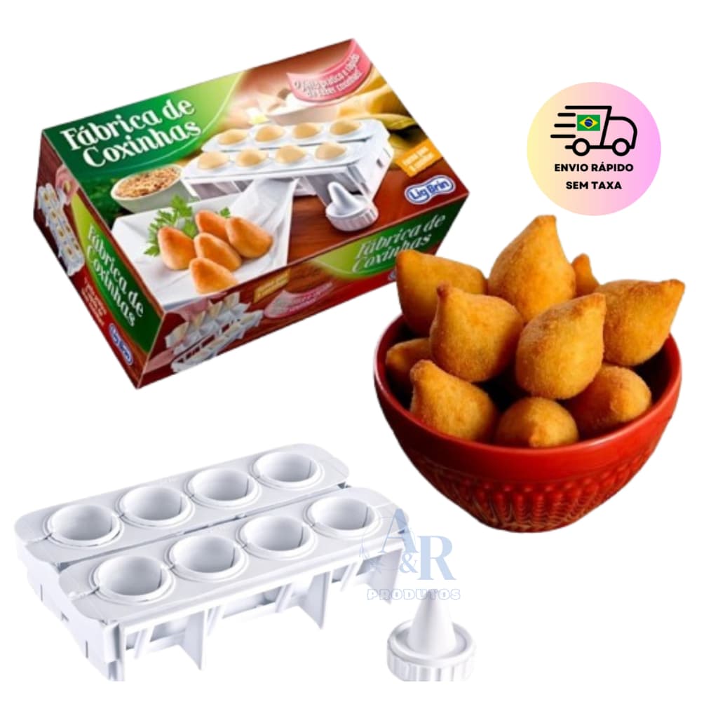 Formas Fábrica Coxinhas Salgado Modelador Faz 8 Coxinhas Prático