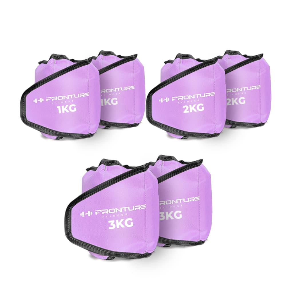 KIT Caneleira de Peso Tornozeleira 1KG ao 3KG P/ Treino Funcional Perna Exercicios Musculação LILÁS