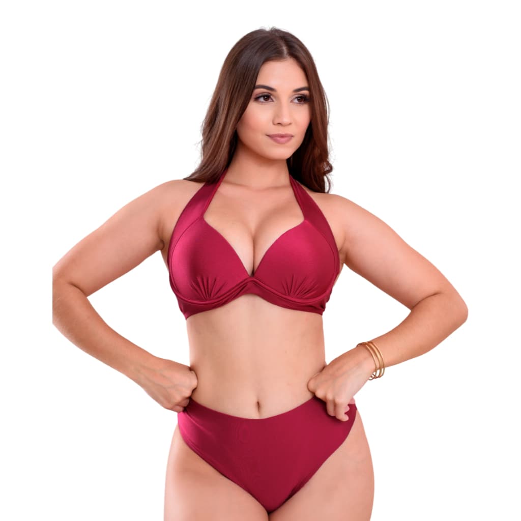 Biquíni Feminino Hot Pants Cintura Alta Bojo Sustentação Forrado Moda Praia Tam M G GG (Ref200)