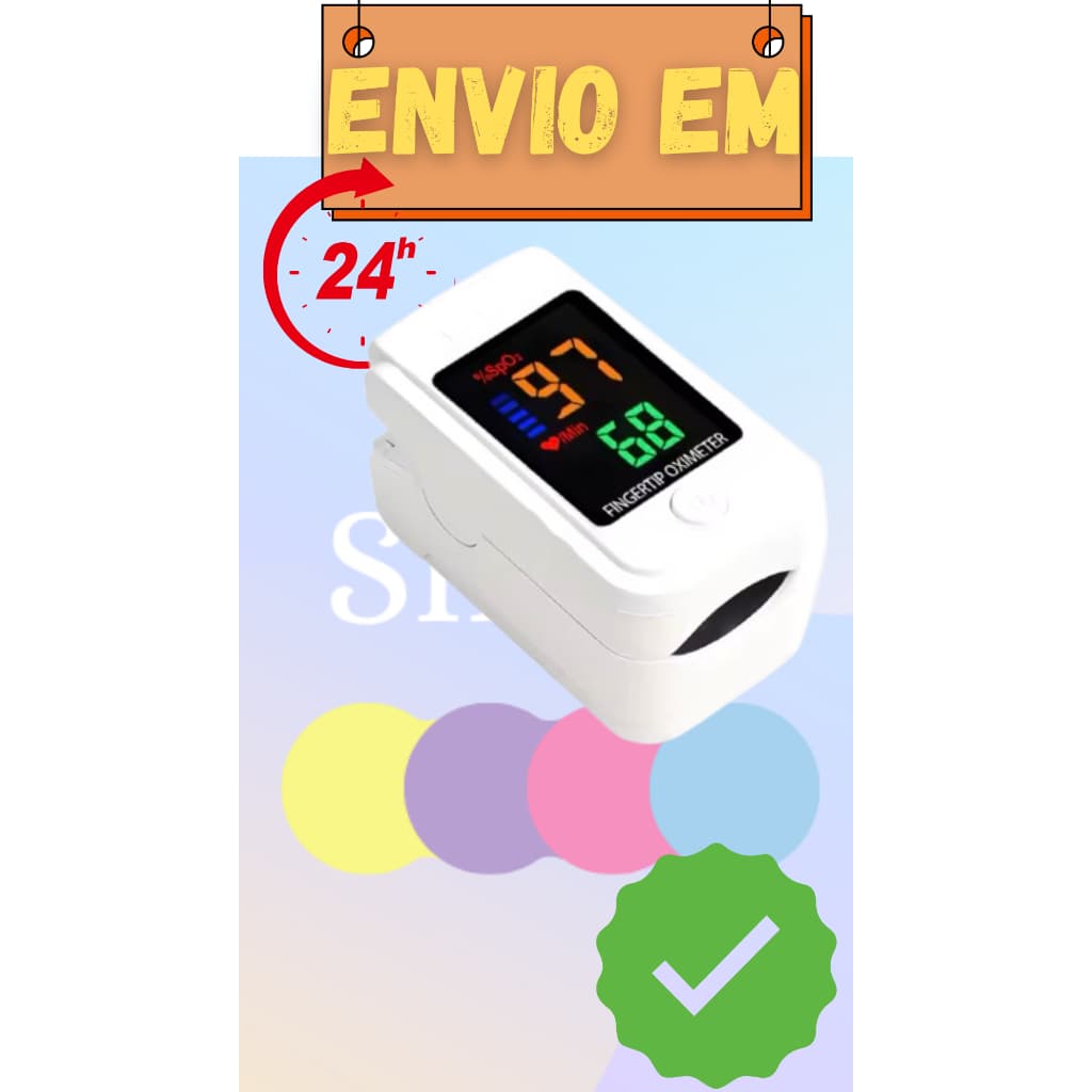 Oximetro De Dedo Digital BRANCO Medidor De Batimentos Portátil