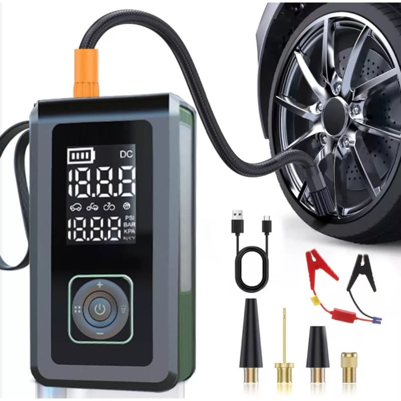 Calibrador Compressor Pneu Bomba De Ar e Auxiliar de Partida Starter Portátil YT168