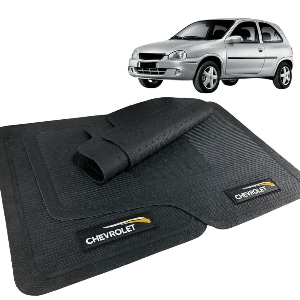 Tapete para Carro Corsa Wind 1994 a 2001 Borracha com Logo