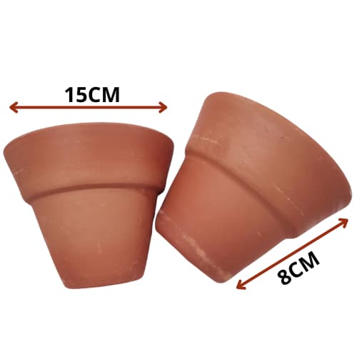 Duo de Vaso Cachepô Para Plantio E Decoração de Arranjos - Cerâmica 15cmx8cm