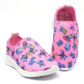 Tênis Infantil Casual Cor Rosa Antiderrapante Confortável Escolar Menina Stitch Estiloso Moda