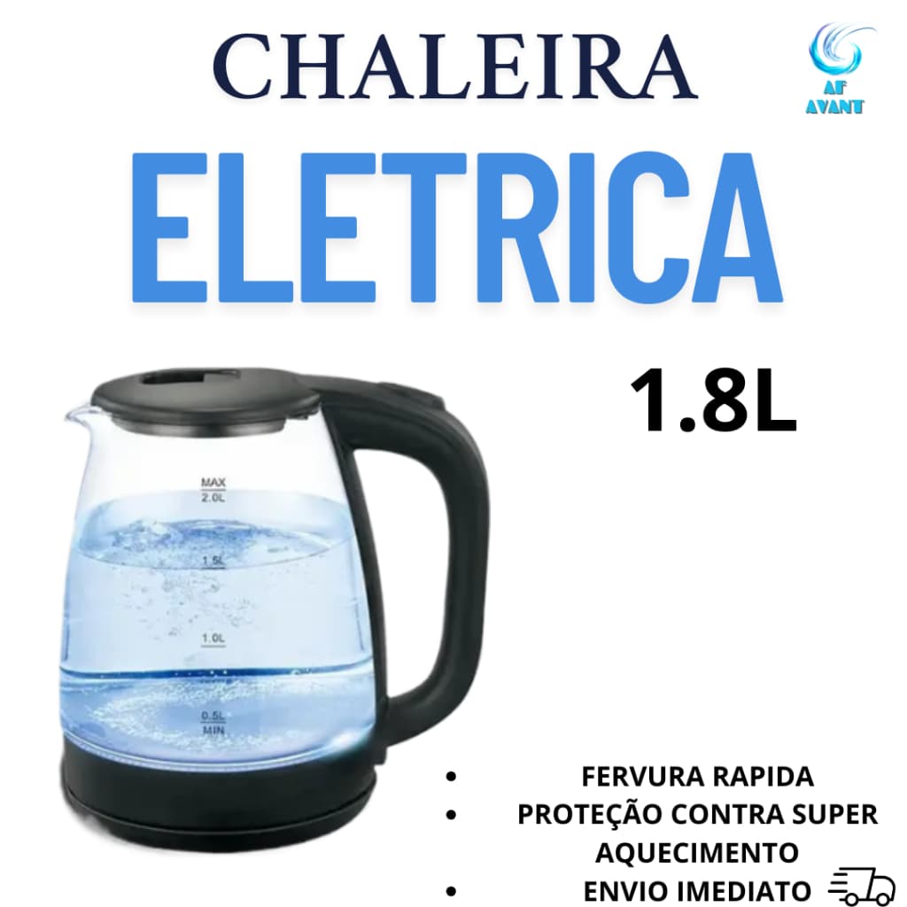 Chaleira elétrica 220V 1.8L Com Led e fervura Rápida Além de Proteção