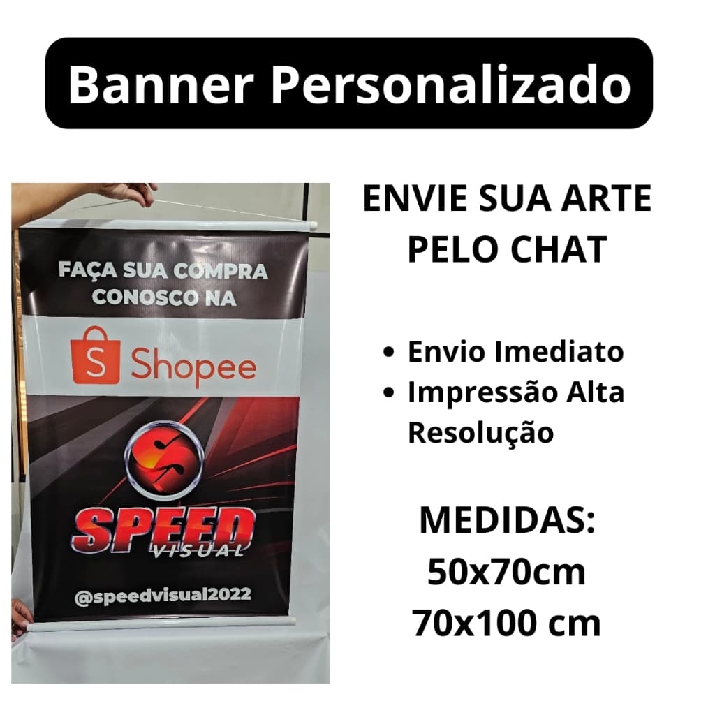 Banner Personalizado com Foto Arte Logo 50x70 cm 70x100 cm