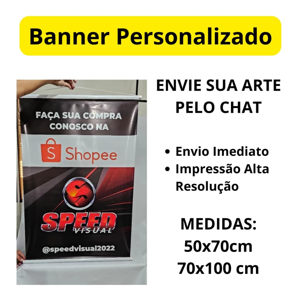 Banner Grande Personalizado para Exposição com Foto Arte Logo 50x70 cm 70x100 cm