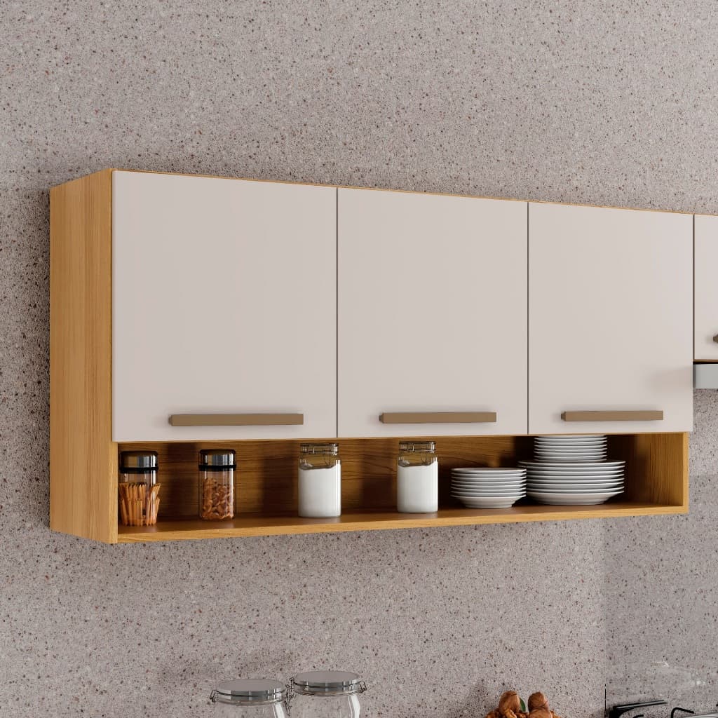 Armário Aéreo Cozinha  3 portas com nicho multiuso