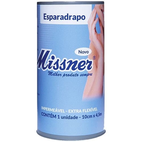 Esparadrapo 10cmx4,5m Missner Branco Impermeável Extra Flexível