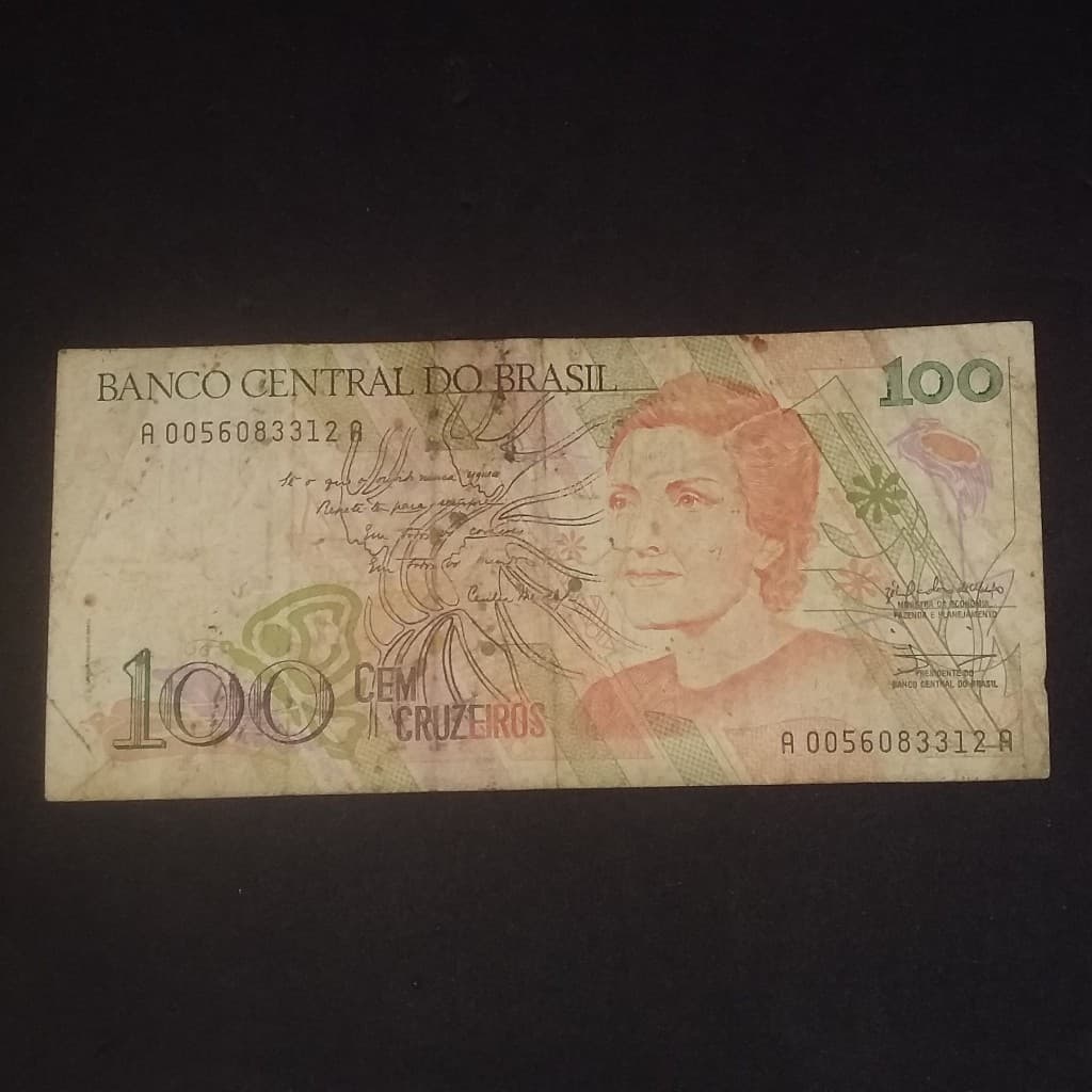 cédula 100 cruzeiros - cecilia meirelles - (colecao colecionaveis promocao ofertas