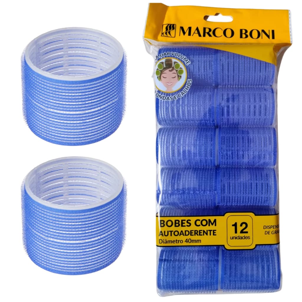 Kit 12 Bobs De Cabelo Autoaderente Grande Curl De Cachos 4316 - Marco Boni