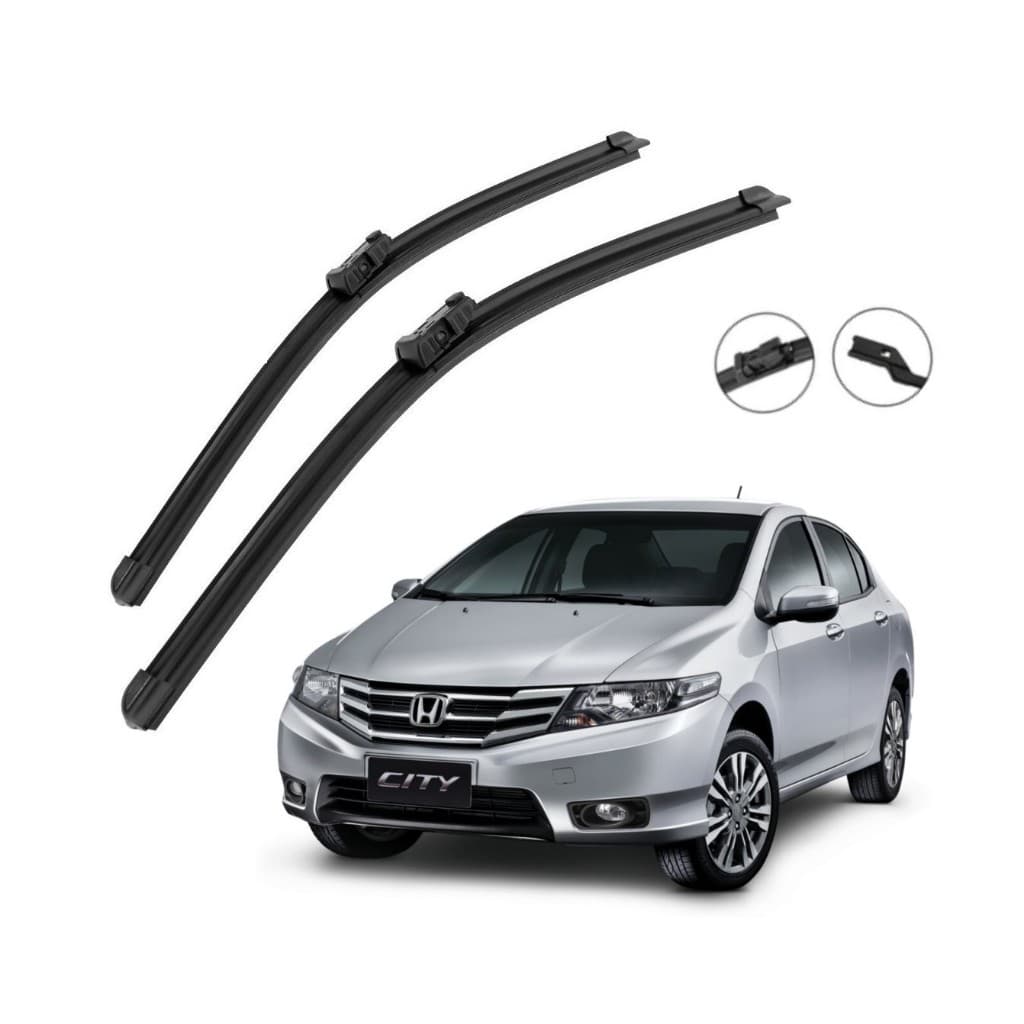 Par Palhetas Limpador de Parabrisa Silicone Chuva Honda City 2010 a 2014