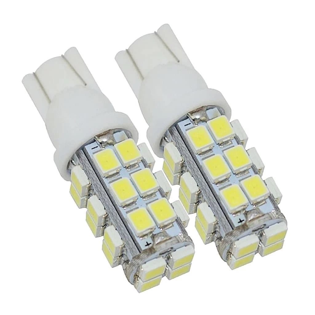Par Lampadas Pingao 28 Leds T10 branca meia luz