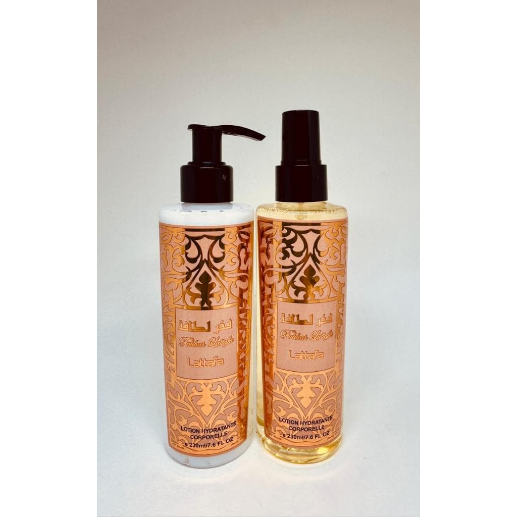 Kit Hidratante + Body Splash Árabe 230ml Fragrância Intensa e Duradoura