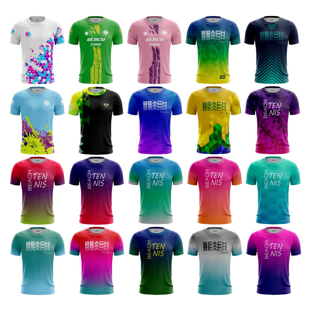 Camisa Camiseta Esporte Beach Tennis Tecido Dry Fit Premium Blusa Esportiva com proteção UV 50+