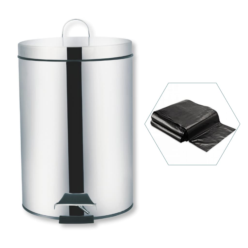 Lixeira Inox Agata 20 Litros C/ Pedal Mor Cor Cinza