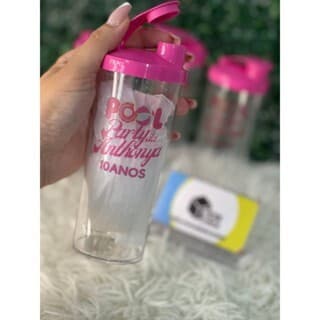Copo Personalizado Long Drink com Tampa Shake - Ideal para Festas e Brindes Tema Pool Party