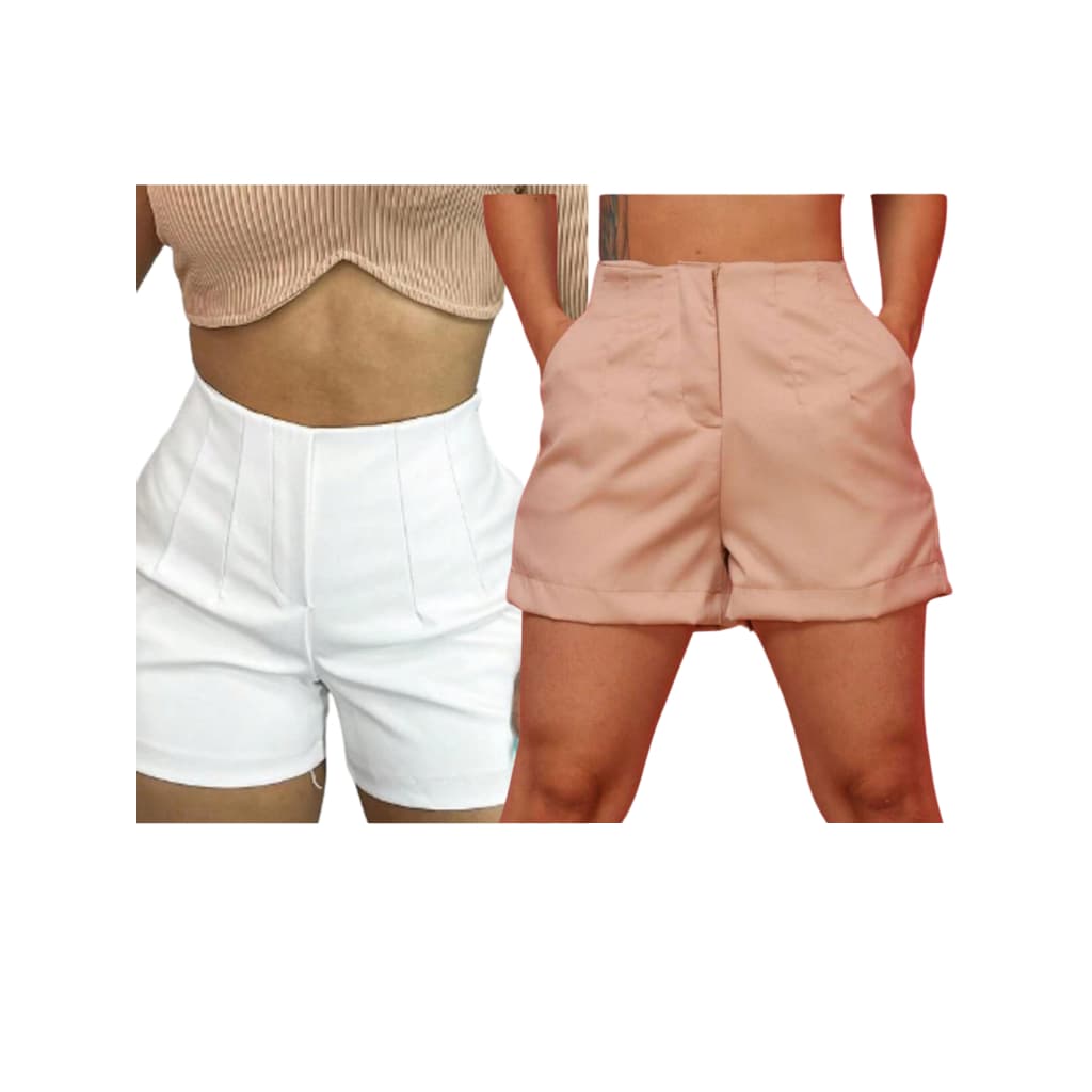 Kit 2 Shorts Alfaiataria Feminino – Elegância e Conforto em Dobro