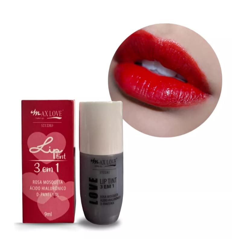 Lip Tint 3 em 1 Rosa mosqueta Max Love com Ácido Hialurônico e D-Pantenol