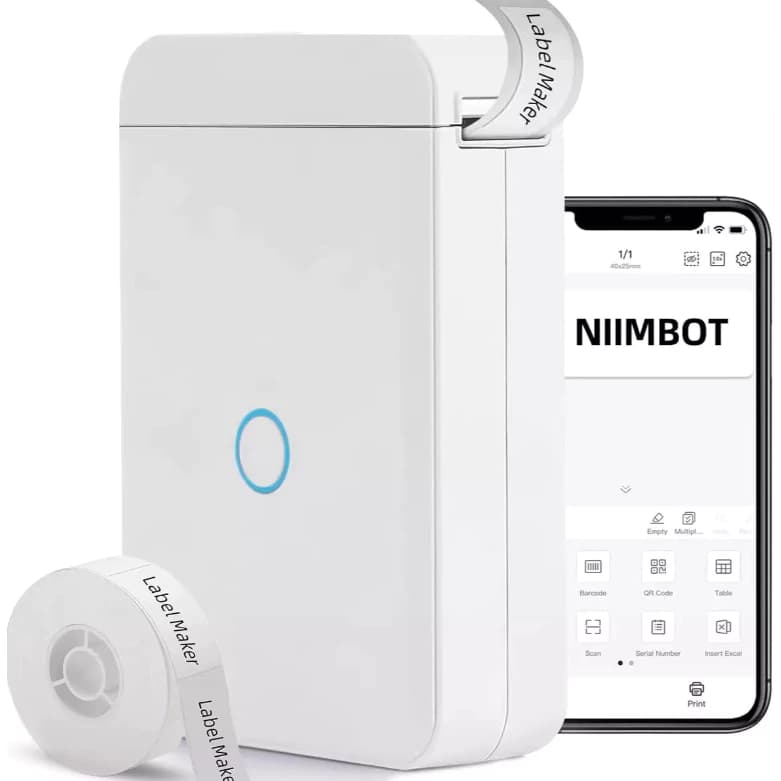 Niimbot D110 Impressora De Etiqueta Térmica Portátil Sem Fio Bluetooth + 1 Rolo Etiqueta