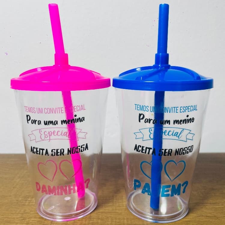 Copos para Pajem Daminha Lembrancinha e Convite de Casamento 300ml NAO INCLUI NOMES