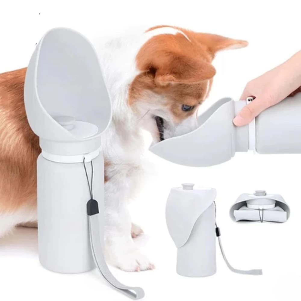 Bebedouro Portátil Pets Silicone Passeios Viagens Caminhadas Animal Estimação Cães Água 300ML