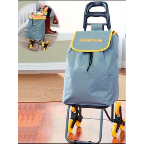 Carrinho Feira Mercado Sobe Escada Carga Com 3 Rodas Climbing Cart Até 40Kg Viagem Casa Mercado