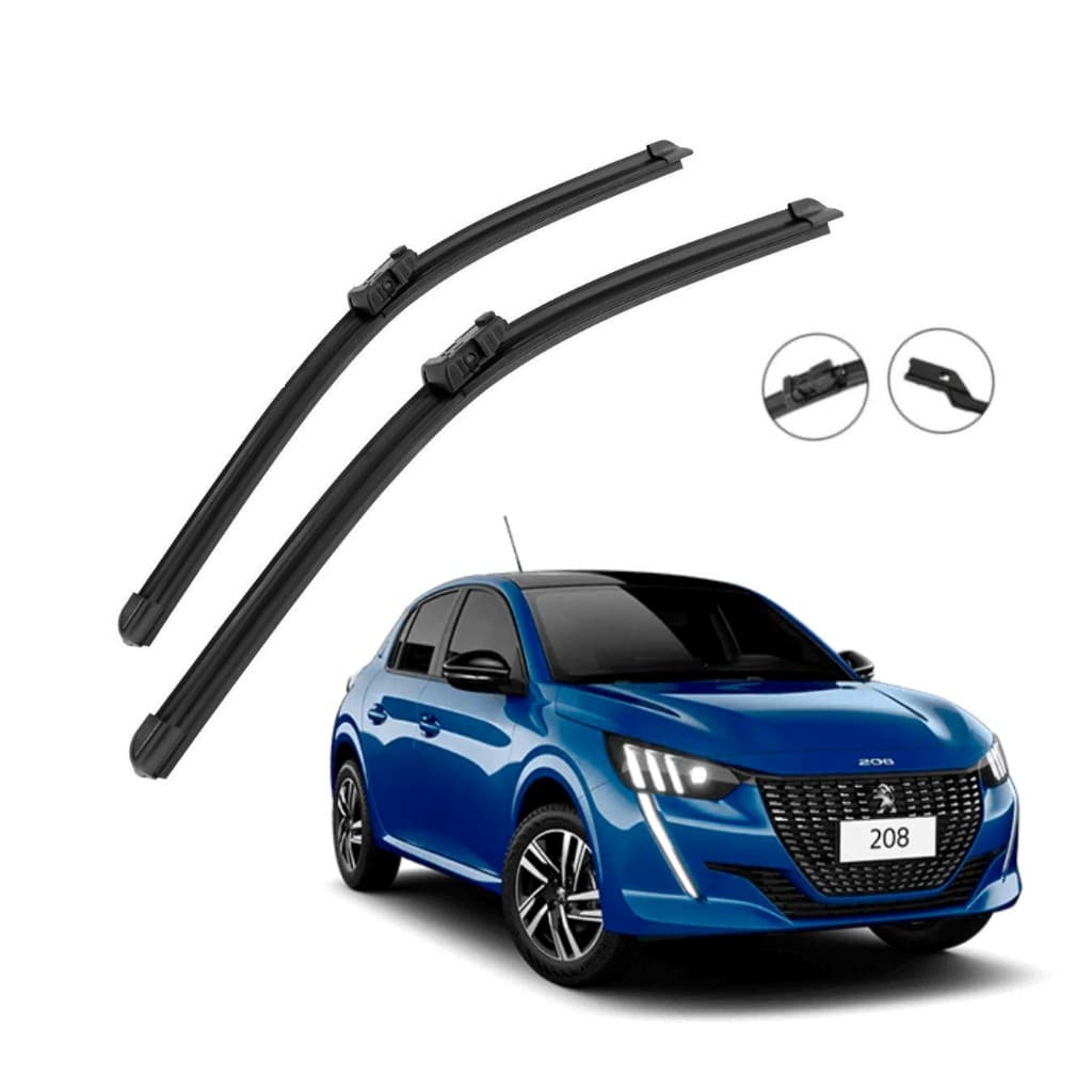 Par Palhetas Limpador de Parabrisa em Silicone Peugeot 208 2021 a 2025
