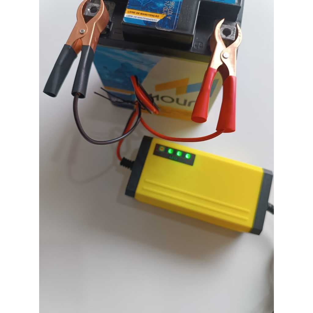 Carregador de Bateria Universal Moto Automotivo Carro - 3 amperes - 6 meses de garantia
