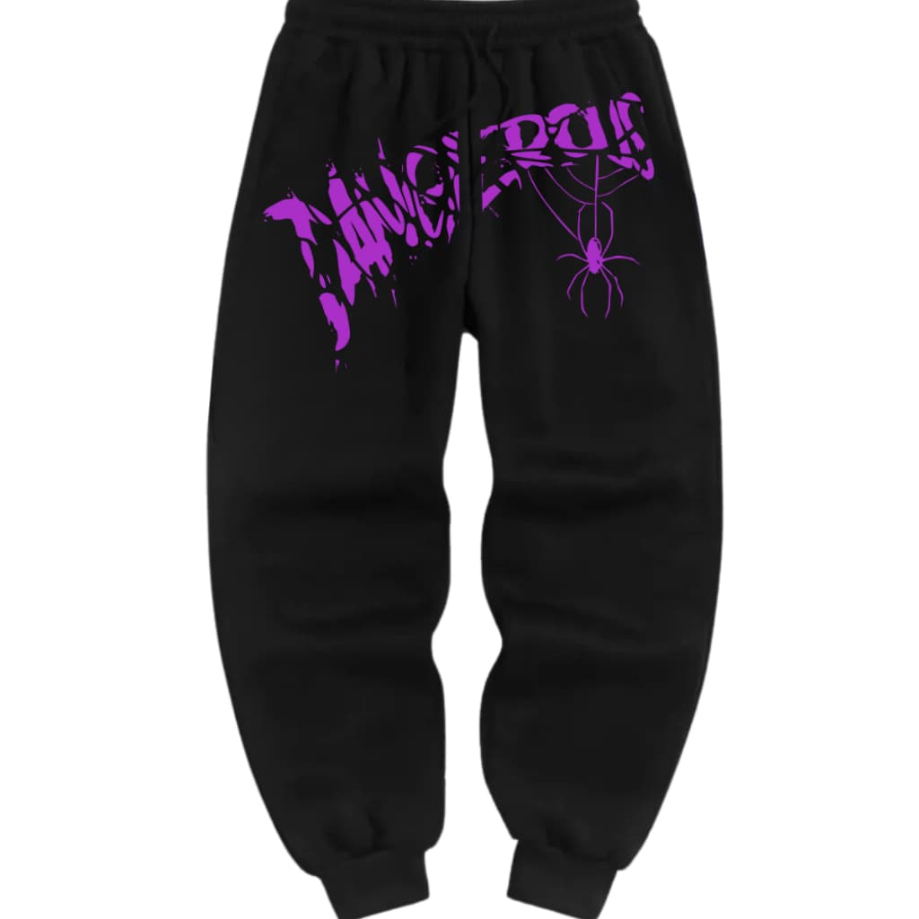 Calça Moletom Streetwear Unissex Estilo  Estampa Aranha  Design Gótico