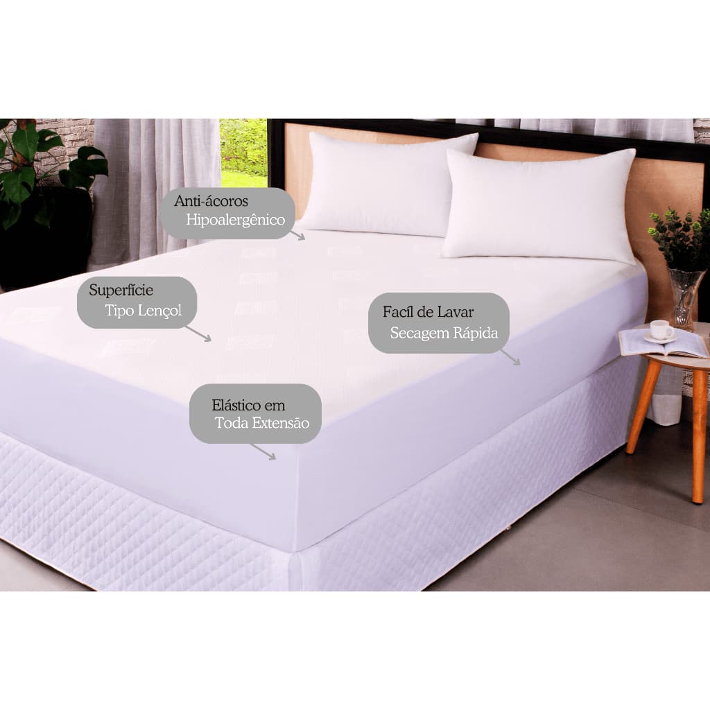 Protetor Impermeável para Colchão 100% Impermeável Tecido Jacquard Premium super Silencioso